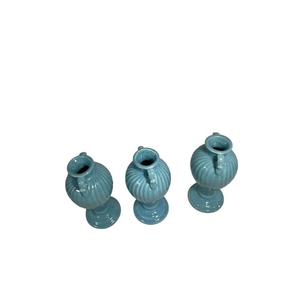VTG Royal Haeger Light Blue Urn Vase w/Swirls 7" Ceramic Bud Vase Set Of 3 MCM - Picture 11 of 14